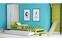 Łóżko dziecięce parterowe wysuwane Ola  zielone łózko