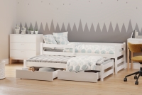 Łóżko dziecięce parterowe wysuwane Alis - biały, 80x160 Łóżko parterowe wysuwane Alis - Kolor Biały - aranżacja
