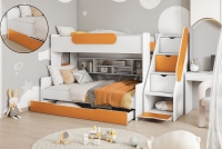 Łóżko dziecięce piętrowe Segan Łóżko dziecięce piętrowe Segan - biały/orange 