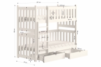 Łóżko dziecięce piętrowe Swen - szary, 80x200 Łóżko piętrowe Swen - wymiary