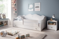 Łóżko dziecięce pojedyncze Lily 80x160 - biały łóżko białe dla dziewczynki