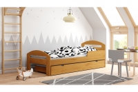 Łóżko dziecięce Wiki parterowe wysuwane łóżko w kolorze olchy