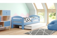 Łóżko dziecięce parterowe wysuwane Wiola  niebieskie łóżko z szufladą