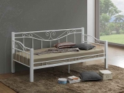 Łóżko jednoosobowe Kenia 90x200 - białe białe metalowe jednoosobowe łóżko 