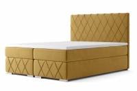 Łóżko kontynentalne Feba - 180x200 musztardow łóżko z wysokim wezgłowiem 
