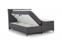 Łóżko kontynentalne Berylio 180x200 szare łóżko z dzielonym pojemnikiem na pościel 