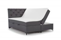 Łóżko kontynentalne Berylio 180x200 szare łóżko z otwieranym pojemnikiem na pościel 