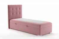 Łóżko kontynentalne młodzieżowe Basim - 90x200  różowe łóżko