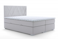 Łóżko kontynentalne z pojemnikami Nelso - 140x200 szare łóżko tapicerowane 