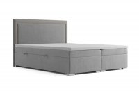Łóżko kontynentalne z pojemnikami Adelino 140x200 szare łóżko 140x200
