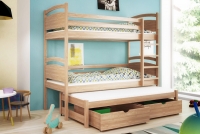 Łóżko dziecięce piętrowe wysuwane Pinoki  łóżeczko pietrowe bezpieczne