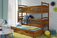 Łóżko piętrowe Amely 3-osobowe 80 x 190 Certyfikat łóżko w kolorze dąb 3-osobowe
