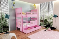 Łóżko piętrowe Tully Certyfikat różowe łóżko piętrowe