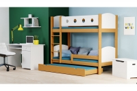 Łóżko piętrowe drewniane Feliks II 3 os. łóżko piętrowe w kolorze olchy