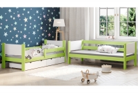 Łóżko piętrowe drewniane Feliks Łóżko piętrowe drewniane Feliks - rozłożony, kolor zielony
