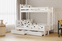 Łóżko piętrowe z szufladami Lovic lewostronne - biały, 80x200/120x200  Łóżko piętrowe z szufladami Lovic - biały - aranżacja