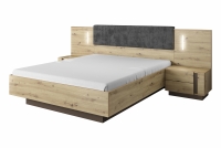 Łóżko sypialniane Arcano z pojemnikiem 160x200 - dąb artisan/szary grafit Łóżko sypialniane Arcano z pojemnikiem 160x200 - dąb artisan/szary grafit ( opcjonalnie ze stolikami nocnymi )