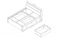 Łóżko do sypialni Beta 51 z szufladami 160x200 - biały łózko sypialniane
