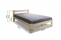 Łóżko sypialniane drewniane 120x200 Garifik E3  Łóżko sypialniane drewniane 120x200 Garifik E3 - wymiary