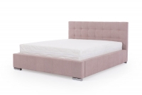 Tapicerowane łóżko sypialniane z pojemnikiem Firenzo - 160x200 różowe łóżko 160x200 z wysokiem wezgłowiem 