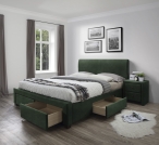 Łóżko tapicerowane Modena 3 z szufladami ciemny zielony velvet 160X200 Łóżko tapicerowane modena 3 z szufladami ciemny zielony velvet 160x200