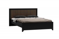 Łóżko z lamelami Latte 140x200 - artisan/czarny łóżko z lamelami