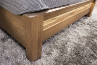 Drewniane łóżko Velvet 76 z tapicerowanym wezgłowiem 160 x200 - latte / dąb rustical Drewniane łóżko Velvet 76 z tapicerowanym wezgłowiem 160 x200 - latte / dąb rustical