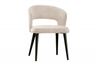 Krzesło drewniane Luna z tapicerowanym siedziskiem - kremowy Catch me 02  / czarne nogi beżowe krzesło do jadalni 