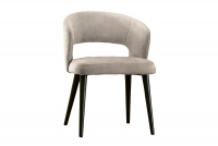 Krzesło drewniane Luna z tapicerowanym siedziskiem - beż Vogue 02 / czarne nogi krzesło beżowe na czarnych nogach 