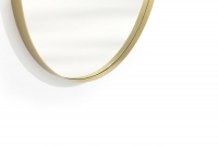 Okrągłe lustro Nicole w metalowej ramie 80 cm - złote lustro okragłę