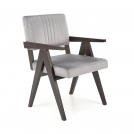 Krzesło tapicerowane z podłokietnikami Memory - heban / popiel memory krzesło heban / tap: monolith 85 (popiel)