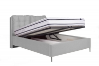 Łóżko tapicerowane sypialniane z pojemnikiem Branti - 140x200, nogi czarne   łóżko sypialniane z pojemnikiem na pościel 