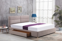 Łóżko tapicerowane Merida 160x200 - beżowy nowoczesne beżowe łóżko do sypialni