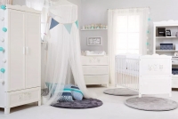 Drewniane łóżeczko dla niemowlaka Marsell - biały, 140x70 białe moble dziecięce 