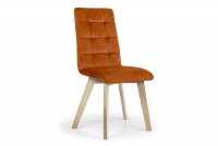 Krzesło tapicerowane Modern 4 na drewnianych nogach - rudy Salvador 14 / nogi buk pomarańczowe krzesło na bukowych nogach