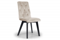 Krzesło tapicerowane Modern 5 na drewnianych nogach - beż Salvador 02 / czarne nogi beżowe krzesło na czarnych drewnianych nogach