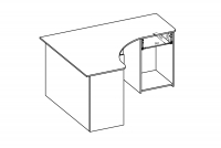 Narożne biurko Corner z szufladą i wnęką - dąb wotan / onyx czarny Narożne biurko Corner z szufladą i wnęką - dąb wotan / onyx czarny - wymiary szuflady