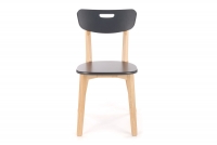 Krzesło drewniane Intia - czarny / buk lakierowany krzesło z czarnym siedziskiem i oparciem