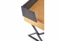 Nowoczesne biurko B43 z metalowymi nogami 110 cm - dąb złoty / czarny Nowoczesne biurko B43 z metalowymi nogami 110 cm - dąb złoty / czarny