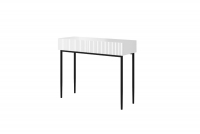 Nowoczesne biurko z szufladami i metalowymi nogami Nicole 100 cm - biały mat / czarne nóżki białe biurko