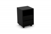 Nowoczesne biurko z kontenerkiem Agapi - dąb grand naturalny / onyks czarny czarny kontenerek
