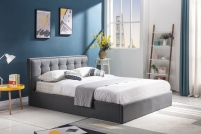 Nowoczesne łóżko tapicerowane z pojemnikiem Padva 120x200 - popielaty nowoczesne łóżko tapicerowane z pojemnikiem padva 120x200 - popielaty