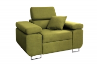 Fotel wypoczynkowy Annabelle z regulowanym zagłówkiem  zielony fotel do salonu 