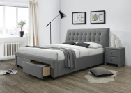 Łóżko tapicerowane z szufladami Percy 160x200 - popiel szare łóżko do sypialni 160x200