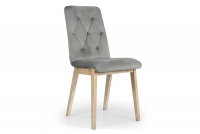 Krzesło drewniane Platinum 5 z tapicerowanym siedziskiem - szary Salvador 17 / nogi buk szare krzesło na drewnianych nogach
