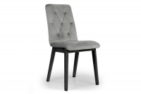 Krzesło drewniane Platinum 5 z tapicerowanym siedziskiem - szary Salvador 17 / czarne nogi szare krzesło na czarnych nogach