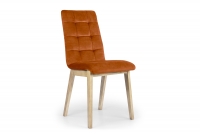 Krzesło tapicerowane Platinum 4 - rudy Salvador 14 / nogi buk rude krzesło na drewnianych nogach