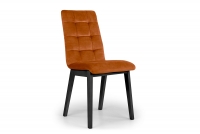 Krzesło drewniane Platinum 4 z tapicerowanym siedziskiem - rudy Salvador 14 / czarne nogi pomarańczowe krzesło na czarnych nogach