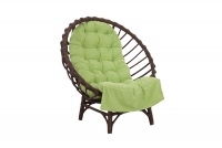 Poduszka do fotela Gardins III - zielona  brązowy fitel wiklinowy z poduchą