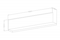 Wisząca półka Bota 01 - 150 cm - biały / beton colorado Półka wisząca Bota 01 - biały / beton colorado - wymiary